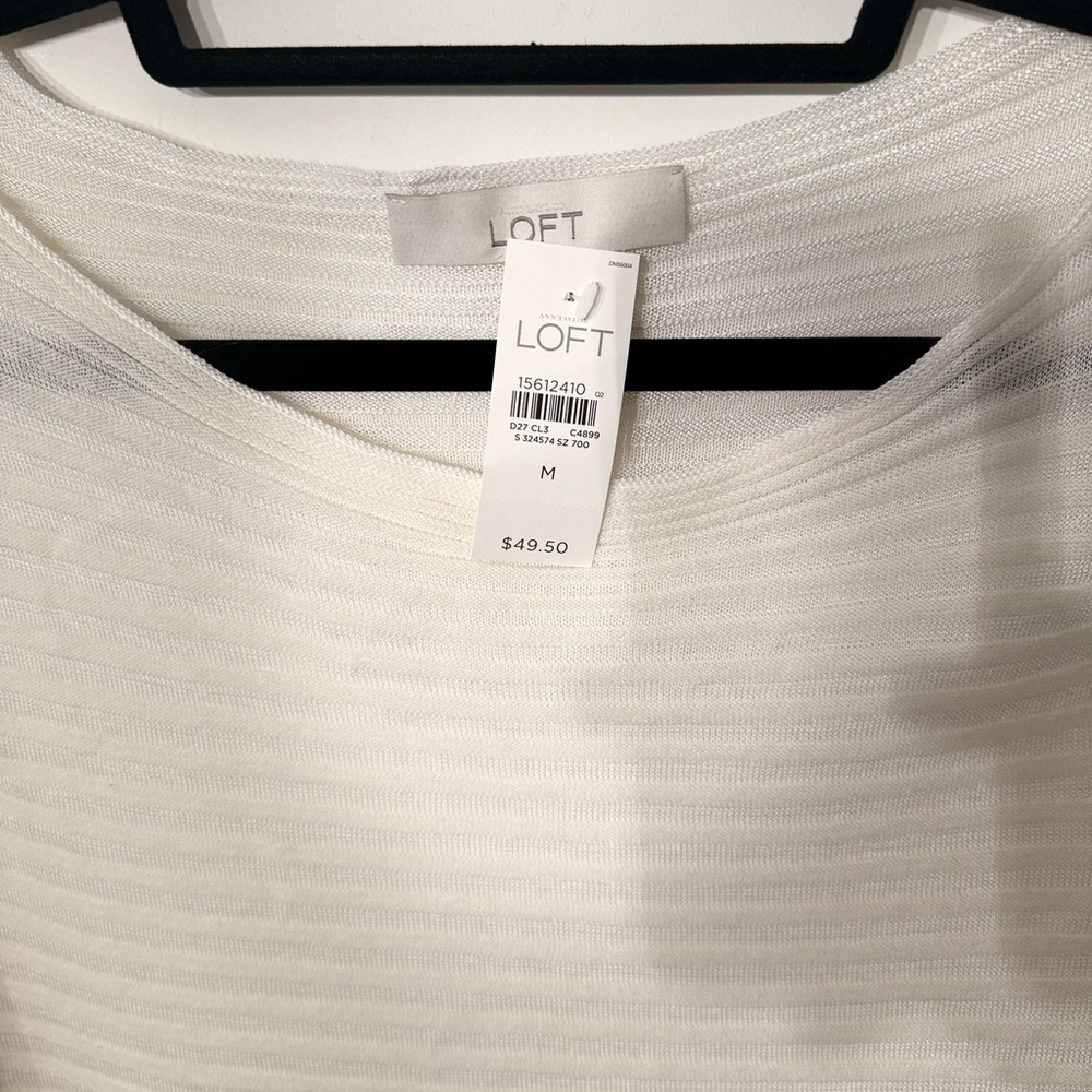 LOFT Ivory Textured Knit Top - Picture 2 of 3